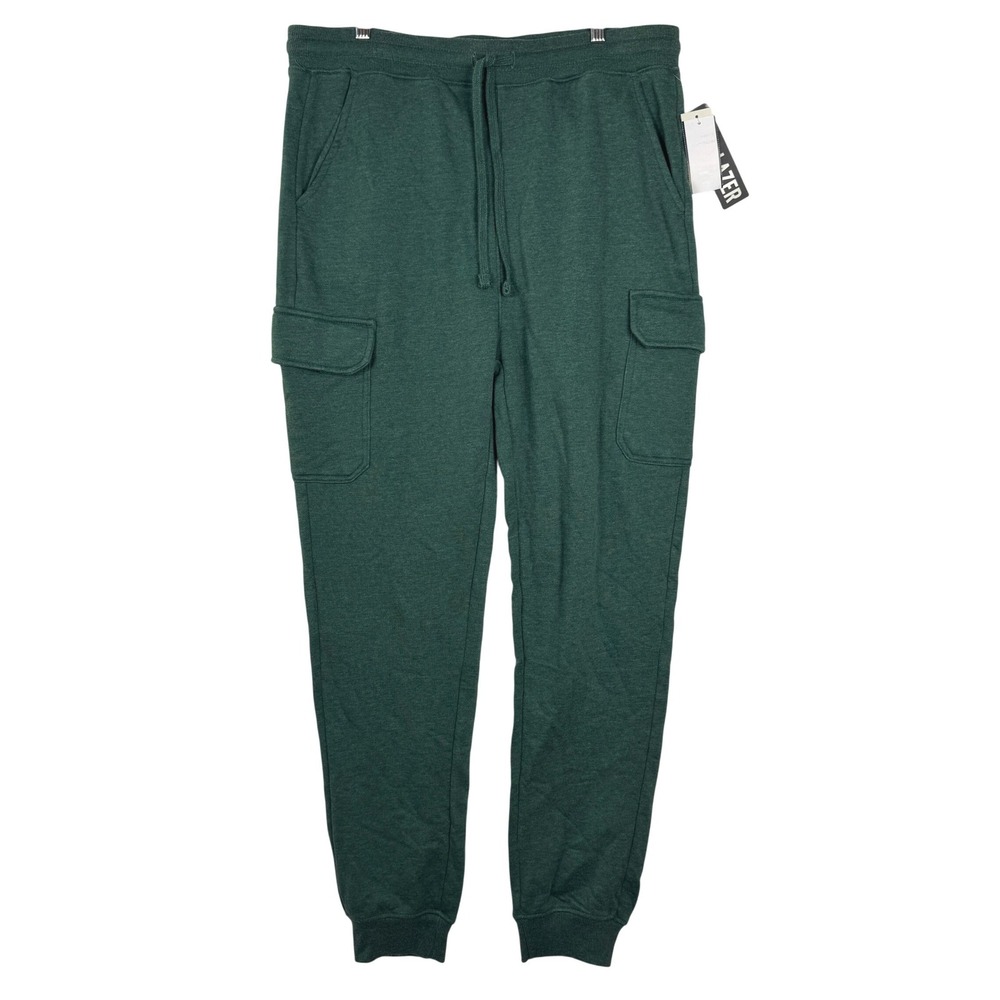LAZER Mens Jogger Pants Deep Emerald Green‎ Vintage Wash Size L ML83958 NEW